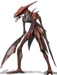  gen_1_pokemon horror_(theme) kabutops no_humans pokemon pokemon_(creature) realistic red_eyes simple_background solo white_background 