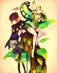  1girl bad_id bad_pixiv_id blonde_hair braid butterfly_wings fairy hat hat_feather ingway_(odin_sphere) kawwa mercedes odin_sphere tree twin_braids wings 