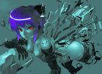  android cyberpunk ghost_in_the_shell kusanagi_motoko panda purple_hair red_eyes short_hair solo uturo 