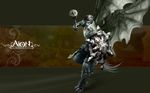  3d aion armor artist_request asmodian highres male_focus official_art shield solo wings 