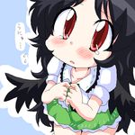  black_hair blush chibi geetsu long_hair red_eyes reiuji_utsuho solo tears touhou unyu 