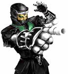  deneb green_eyes kamen_rider kamen_rider_den-o_(series) kukun male_focus no_humans outstretched_arm pointing simple_background solo upper_body white_background wrinkles 