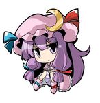  bad_id bad_pixiv_id book bow crescent crescent_hair_ornament hair_bow hair_ornament hat itamochi jitome long_hair patchouli_knowledge purple_eyes purple_hair solo touhou very_long_hair white_background 