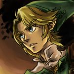  1boy blonde_hair blue_eyes chainmail hat link lowres male_focus pointy_ears sen_(pixiv111638) solo the_legend_of_zelda the_legend_of_zelda:_twilight_princess tunic twilight_princess 