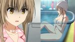  1girl amagi_brilliant_park animated animated_gif bathing bathtub blush breast_grab breasts brown_eyes brown_hair cleavage computer dildo fingering grabbing laptop large_breasts masturbation navel nipples nude open_mouth recording self_fondle sento_isuzu solo thighs towel towel_on_head wet 