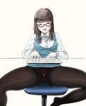  egg_vibrator glasses keyboard kyami office_lady pantyhose spread_legs vibrator 