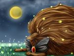  brown_hair full_moon imaizumi_kagerou imaizumi_kagerou_(wolf) jewelry long_hair moon night no_humans star_(sky) touhou verta_(verlaine) wolf 