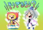  closed_eyes hat japanese_clothes kariginu mario_(series) mononobe_no_futo open_mouth ponytail prince_dreambert short_hair silver_hair skirt smile super_mario_bros. tate_eboshi touhou verta_(verlaine) 