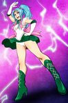  bishoujo_senshi_sailor_moon blue_hair boots botan botan_(yuu_yuu_hakusho) bow breasts cosplay crossover full-color gloves large_breasts legs lightning long_hair my_pet_tentacle_monster pink_eyes ponytail pose sailor_jupiter sailor_jupiter_(cosplay) skirt tiara upskirt yuu_yuu_hakusho 