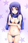  bad_id bad_pixiv_id bikini blue_hair breasts c-wing cleavage happinesscharge_precure! hikawa_iona long_hair looking_at_viewer medium_breasts micro_bikini navel open_mouth precure purple_eyes scarf shiny shiny_skin single_thighhigh skindentation star star_print swimsuit thigh_gap thighhighs 