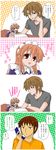  2boys 4koma asahina_mikuru cellphone comic koizumi_itsuki kyon maid minigirl multiple_boys phone suzumiya_haruhi_no_yuuutsu tokiomi_tsubasa translated 