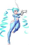  blue blue_hair curvy drill_hair gun heart_cutout kairuhentai navel navel_cutout side_cutout sketch solo thick_thighs thighs weapon wide_hips 