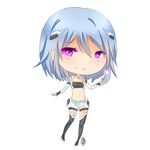  alpha_(acerailgun) android blue_hair boots borrowed_character chibi detached_sleeves full_body navel original pink_eyes shouu-kun signature smile solo thigh_boots thighhighs transparent_background 