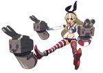  anchor ankle_boots black_panties blonde_hair boots bus7 elbow_gloves gloves grey_footwear hair_ornament hairband highleg highleg_panties kantai_collection long_hair panties rensouhou-chan sailor_collar shimakaze_(kantai_collection) striped striped_legwear thighhighs underwear white_gloves 