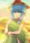  aomori_prefecture blue_eyes blue_hair character_request hat highres solo yutamaro 