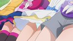  aino_megumi gurasan_(happinesscharge_precure!) happinesscharge_precure! haruyama_kazunori head_out_of_frame hikawa_iona lying multiple_girls oomori_yuuko panties panty_peek pantyshot precure ribbon_(happinesscharge_precure!) shirayuki_hime shorts skirt thighhighs underwear 