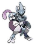  commentary commission gen_1_pokemon helmet mewtwo no_humans official_style outline outstretched_arm pokemon pokemon_(anime) pokemon_(creature) signature simple_background solo standing sugimori_ken_(style) tail tomycase white_background 
