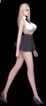  animated animated_gif blonde_hair bouncing_breasts breasts grimhelm high_heels necktie skirt tentacle walking 
