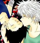  2boys child gon_freecss hunter_x_hunter killua_zoldyck kiss male male_focus multiple_boys shirasubacio tears yaoi 