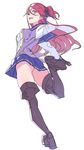  ass bad_id bad_twitter_id blue_eyes boots character_request gloves highres mckeee open_mouth pink_hair skirt solo thigh_boots thighhighs 