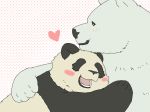  &lt;3 blush fur hug humanoid_hands male male/male mammal mohumohuotou okatana panda panda-kun polar_bear privateotou shirokuma shirokuma_cafe slightly_chubby ursine white_fur 