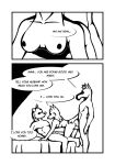  absurd_res anthro anthro_on_anthro black_and_white breasts canine comic cuckold dialogue dog english_text equine female fox group group_sex hi_res horse male male/female mammal monochrome nude sex text threesome twolfe 