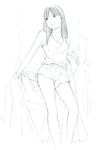  monochrome original shorts sketch solo tank_top traditional_media yoshitomi_akihito 