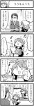  2girls 4koma apron comic emphasis_lines feathered_wings feathers formal glasses greyscale hair_over_one_eye harpy head_feathers head_scarf hirokazu_sasaki monochrome monster_girl multiple_girls necktie nobuyoshi-zamurai rin_(torikissa!) siblings sidelocks sisters suit suzu_(torikissa!) tail_feathers torikissa! translated wings 