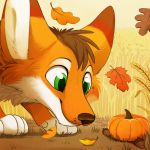  2017 aseethe canine digital_media_(artwork) feral fox fur grass green_eyes mammal orange_fur smile solo 