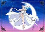  anime_coloring bangs bare_legs bishoujo_senshi_sailor_moon cape choker crescent_moon double_bun dress drill_hair frame full_body gradient gradient_background hair_ornament hairclip high_heels long_hair marco_albiero miniskirt moon official_style parted_bangs sailor_collar sailor_cosmos sailor_senshi_uniform shoes short_dress signature silver_hair skirt solo staff twintails very_long_hair white_choker white_dress white_hair white_sailor_collar winged_shoes wings 