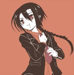  braid formal khamsin_nbh'w long_hair male_focus monochrome scar shakugan_no_shana solo suit tachitsu_teto 