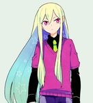  afuro_terumi artist_name blonde_hair inazuma_eleven inazuma_eleven_(series) l_hakase long_hair lowres male_focus necktie pink_eyes simple_background solo star sweater very_long_hair 