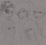  5boys a_(nidaime) bald face kotapo male male_focus mizukage_(sandaime) mu_(naruto) multiple_boys naruto red_eyes senju_tobirama shamon_(naruto) 