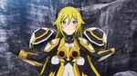  1girl animated animated_gif blonde_hair blue_eyes bounce bouncing_breasts breasts cleavage large_breasts long_hair lowres navel ore_twintail_ni_narimasu shindou_erina solo tail_yellow tailyellow twintails very_long_hair 