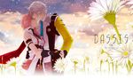  couple final_fantasy final_fantasy_xiii final_fantasy_xiii-2 flower hand_holding hope_estheim lightning_farron pink_hair rioko silver_hair 