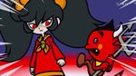  angry animated animated_gif ashley_(warioware) black_hair demon dress horns pitchfork red_eyes skull twintails warioware 