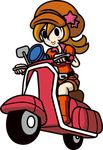  1girl hat highres mona mona_(warioware) motor_vehicle nintendo official_art scooter solo vehicle wario_ware warioware 