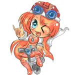  chibi mona mona_(warioware) moto motobike nintendo orange_hair wario_ware warioware 