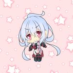  &gt;:) ahoge chibi innocent_one long_hair looking_at_viewer low_twintails matoi_(pso2) milkpanda phantasy_star phantasy_star_online_2 red_eyes silver_hair smile solo thighhighs twintails v-shaped_eyebrows 
