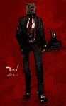  axe formal highres male_focus necktie safe_(container) solo suit the_evil_within the_keeper tosstoss weapon 