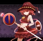  adapted_costume arano_oki chain hat kawashiro_mitori lock moon navel no_entry_sign no_symbol red_eyes red_moon road_sign sign sleeveless solo touhou witch_hat 