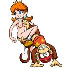  1girl diddy_kong donkey_kong_(series) edit mario_hoops_3_on_3 monkey nintendo nude princess princess_daisy super_mario_bros. super_mario_land 