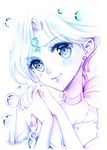  bishoujo_senshi_sailor_moon bubble facial_mark forehead_mark highres mercury_symbol mizuno_ami nashi_juni princess_mercury solo 