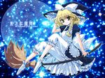  blonde_hair broom broom_riding hat ikeda_jun_(aquaqua) kirisame_marisa ribbon solo touhou witch witch_hat 