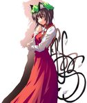 animal_ears bad_id bad_pixiv_id brown_eyes brown_hair cat_ears cat_tail chen dress earrings guang hat jewelry multiple_tails older short_hair sigil solo tail touhou 