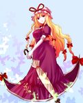  awa_toka bad_id bad_pixiv_id blonde_hair hat ribbon solo touhou yakumo_yukari 