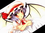  hat moccy red_eyes remilia_scarlet solo touhou wings 