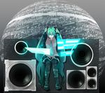  aqua_eyes aqua_hair hatsune_miku liran_(iro) long_hair musical_note solo speaker thighhighs twintails very_long_hair vocaloid 