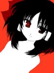  black_hair hakurei_reimu ikeda_jun_(aquaqua) oekaki pale_skin partially_colored red_eyes solo touhou 