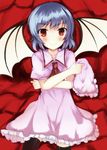  blue_hair moccy red_eyes remilia_scarlet solo touhou wings 